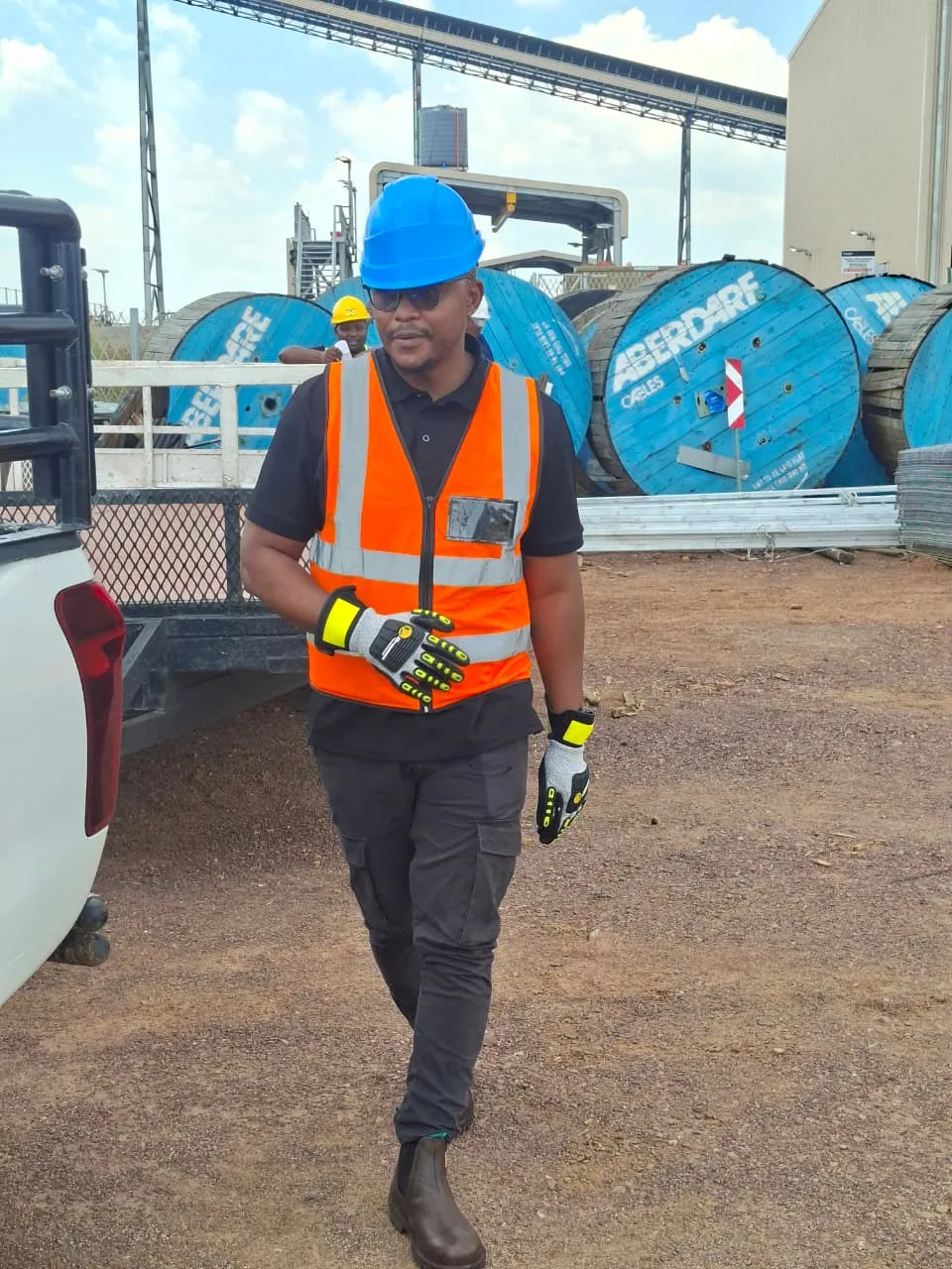 Nkuthobano site team working at an industrial facility