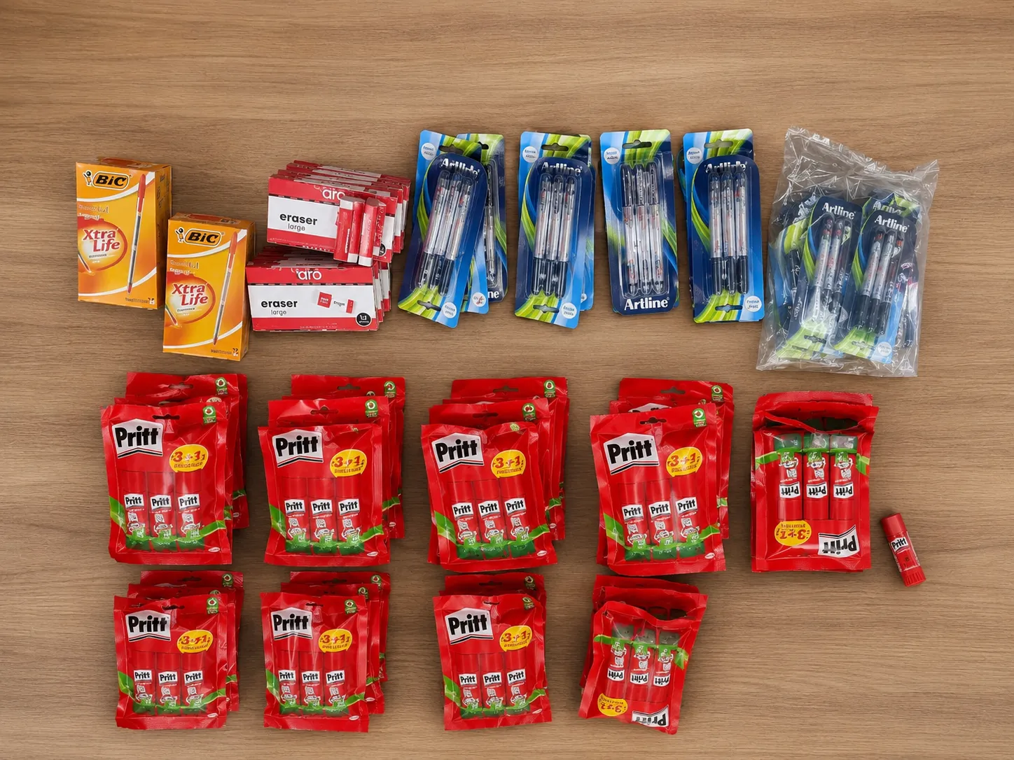 Stationery products prepared for supply